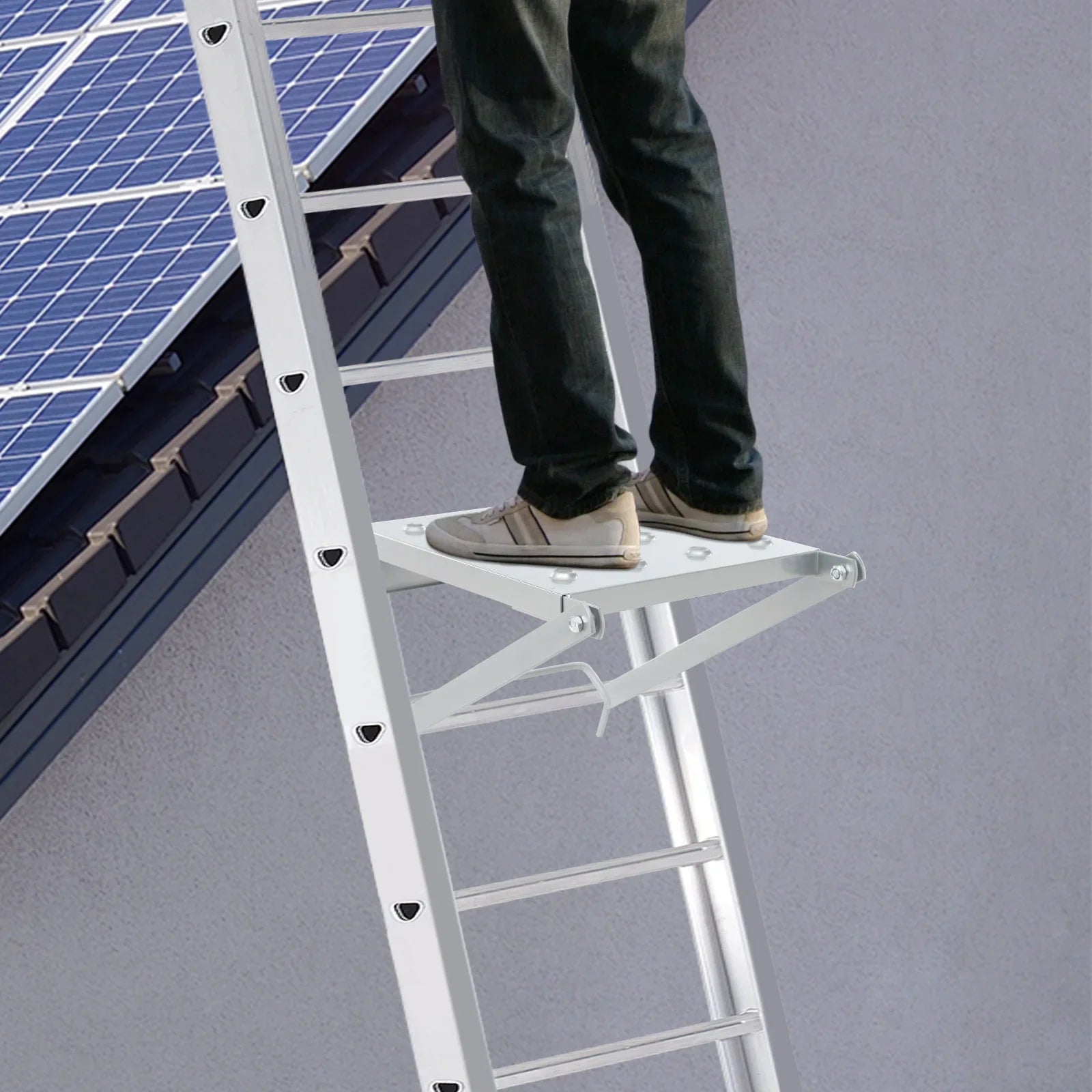 Ladder Work Platform Accessory, 150kg Load-bearing Capacity,Sturdy Iron Ladder,5.25lbs Lightweight Easy To Move,26.5*35*43.5cm