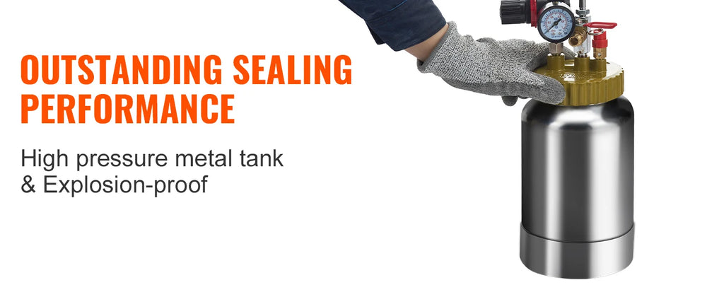 2L/0.5gal Spray Paint Pressure Pot Tank Lightweight Air Paint Pressure Pot 1.8mm Nozzle Spray Paint Gun 3m Hoses