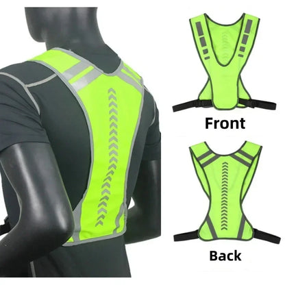 Night Reflective Cycling Vest - Hi-Vis Traffic Coat