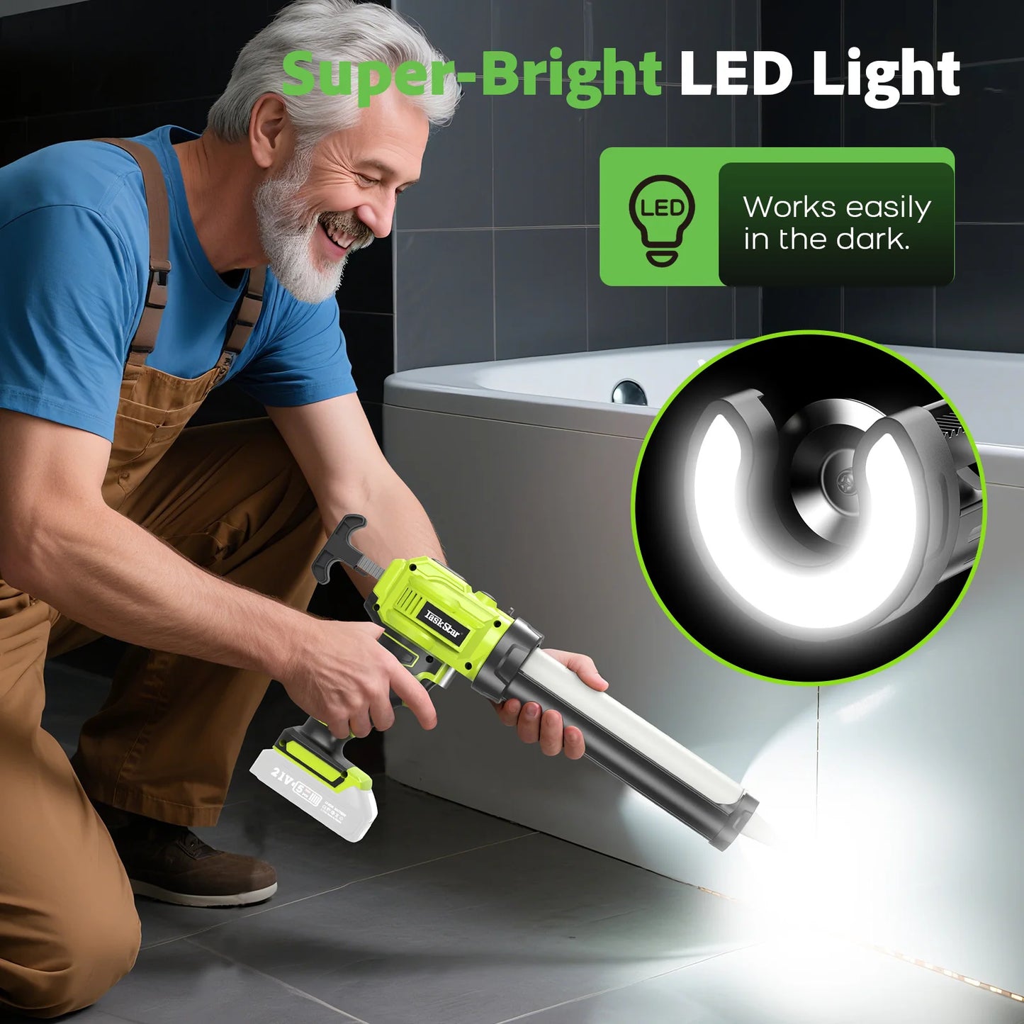 Cordless Electric Caulking Gun for Makita 18V - No Drip