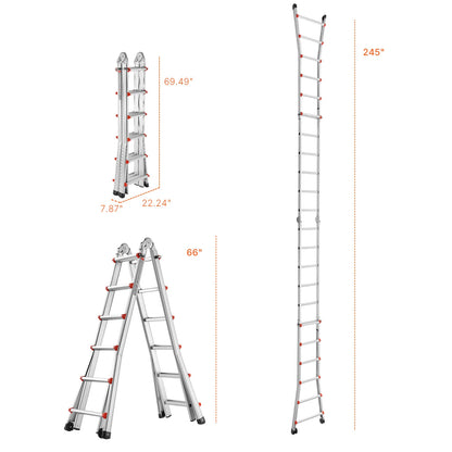 Compact A-Frame Aluminum Extension Ladder - RV