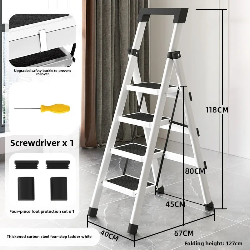 Home ladder stool folding zigzag ladder anti slip pedal ladder indoor and outdoor multifunctional portable ladder