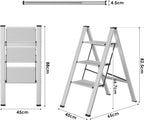 2-3-4 Step Ladder Aluminum Lightweight Folding Step Stool Wide Anti-Slip Pedal 150kg load Household Office Portable Stepladder