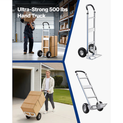 Hand Truck Dolly 500 lbs with Non-Slip Wheels