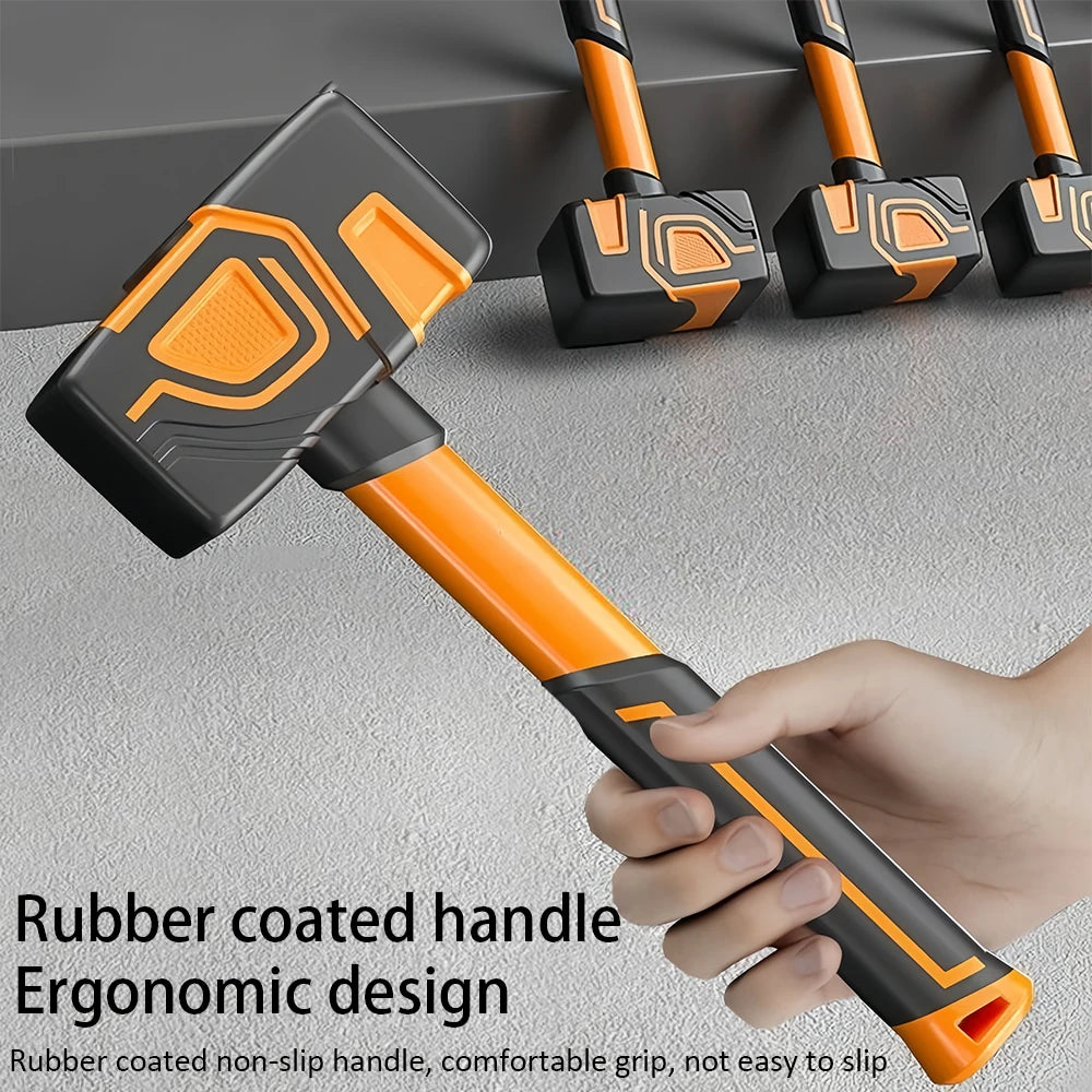 Multifunctional rubber hammer tile soft rubber percussion hammer square hammer construction worker professional hand tool
