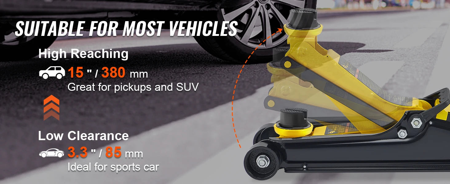 2.5T Floor Hydraulic Jack Pneumatic Low Profile Floor Jack Heavy-Duty Steel Racing Floor Jack with Piston Lift Pump