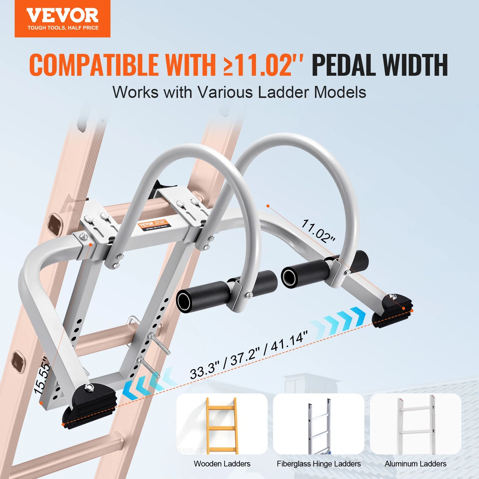 Ladder Stabilizer 2in1 Extension Wall Ladder Standoff Hook Roof Ridge Ladder Accessories Both Horizontally Vertically