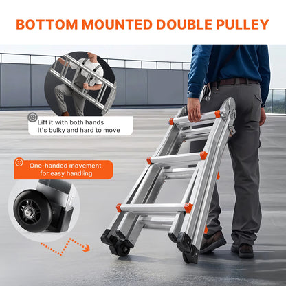 Compact A-Frame Aluminum Extension Ladder - RV