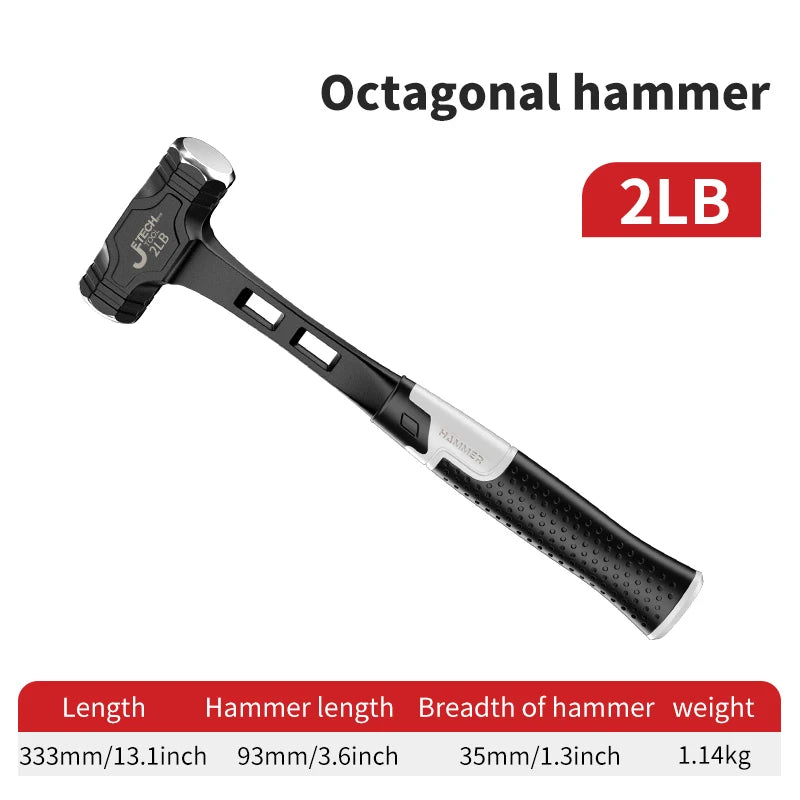 High Carbon Steel Octagonal Hammer Construction Site Professional Bush Hammer Anti-slip Handle Industrial Grade Hand Tools