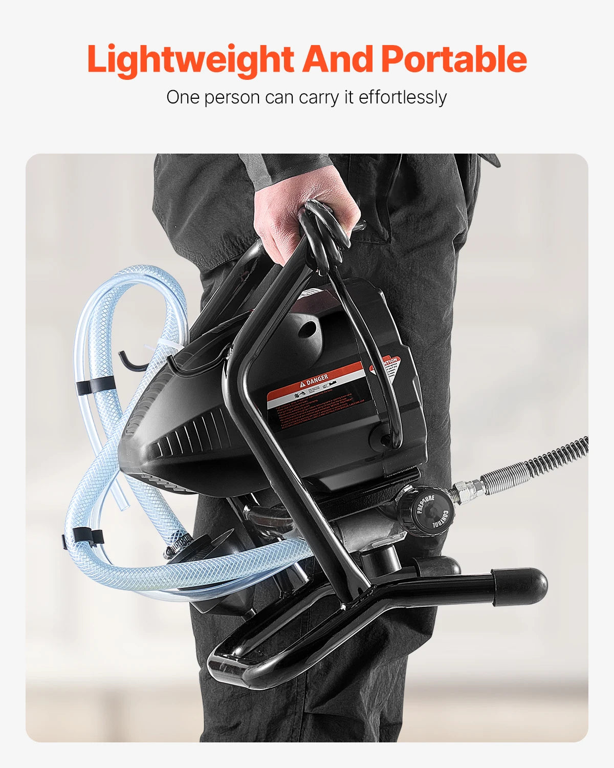 Stand Airless Paint Sprayer, 650W High Efficiency Airless Sprayer, 3000PSI Electric Paint Sprayer Machine Extension Rod