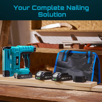 18GA Cordless Brad Nailer with 2 Batteries & 1000 Nails