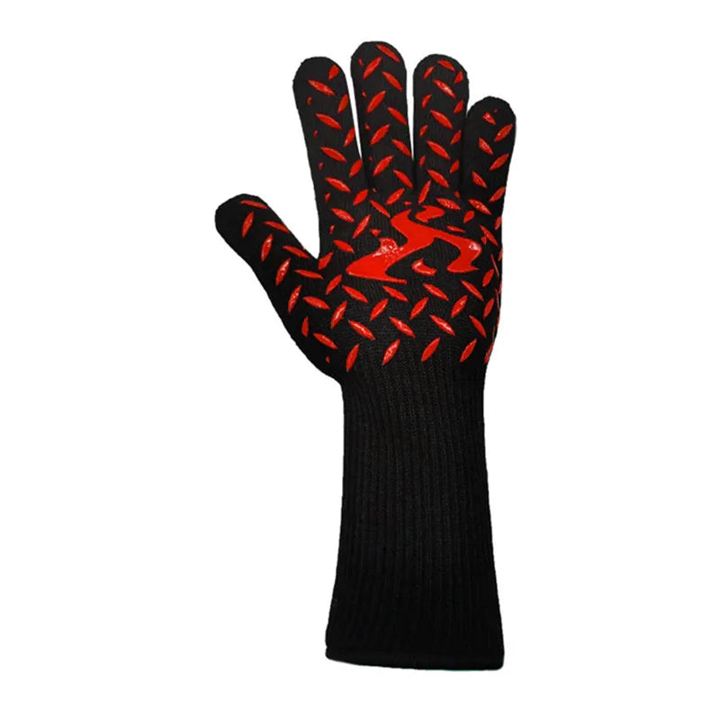 BBQ Microwave Oven Gloves High Temperature Resistance Barbecue Mitts 800 Degrees Fireproof Anti Heat Insulation Glove for Baking