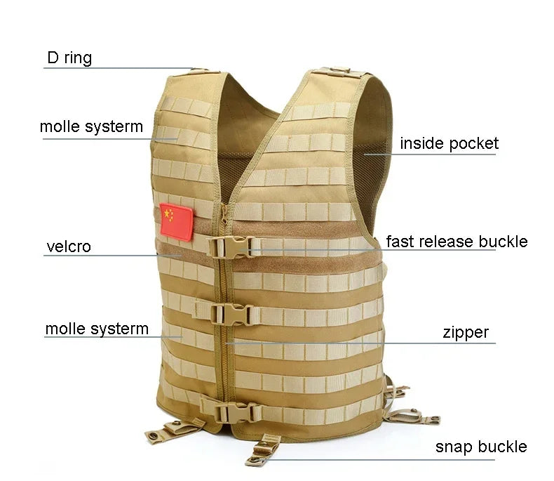 Molle Tactical Utility Vest - Airsoft & Fishing