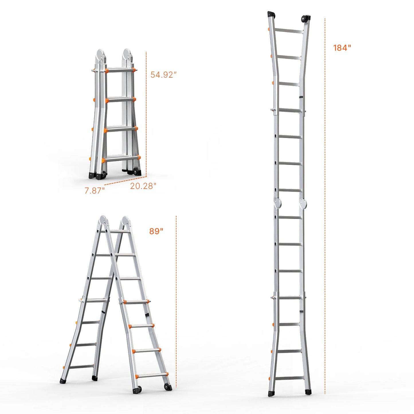 Compact A-Frame Aluminum Extension Ladder - RV