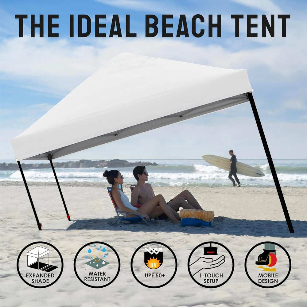 3x3m Pop Up Canopy Tent, Instant Setup, Vented Roof, Waterproof, for Beach, Patio, Camping, with Bag, 8 Stakes & 4 Ropes