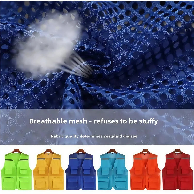Thin Mesh Multi-Pocket Vest - Camping & Fishing