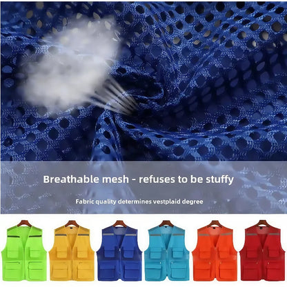 Thin Mesh Multi-Pocket Vest - Camping & Fishing