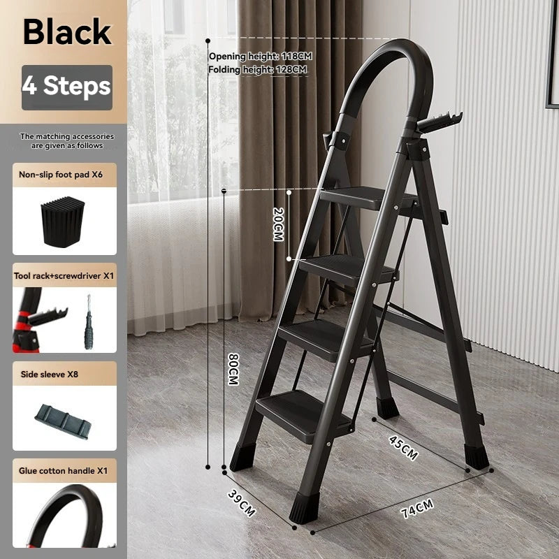 Folding Zigzag Step Ladder - Wide Pedal Indoor