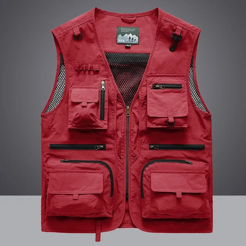 Men's Tactical Photographer Vest - Multi-Pocket Mesh