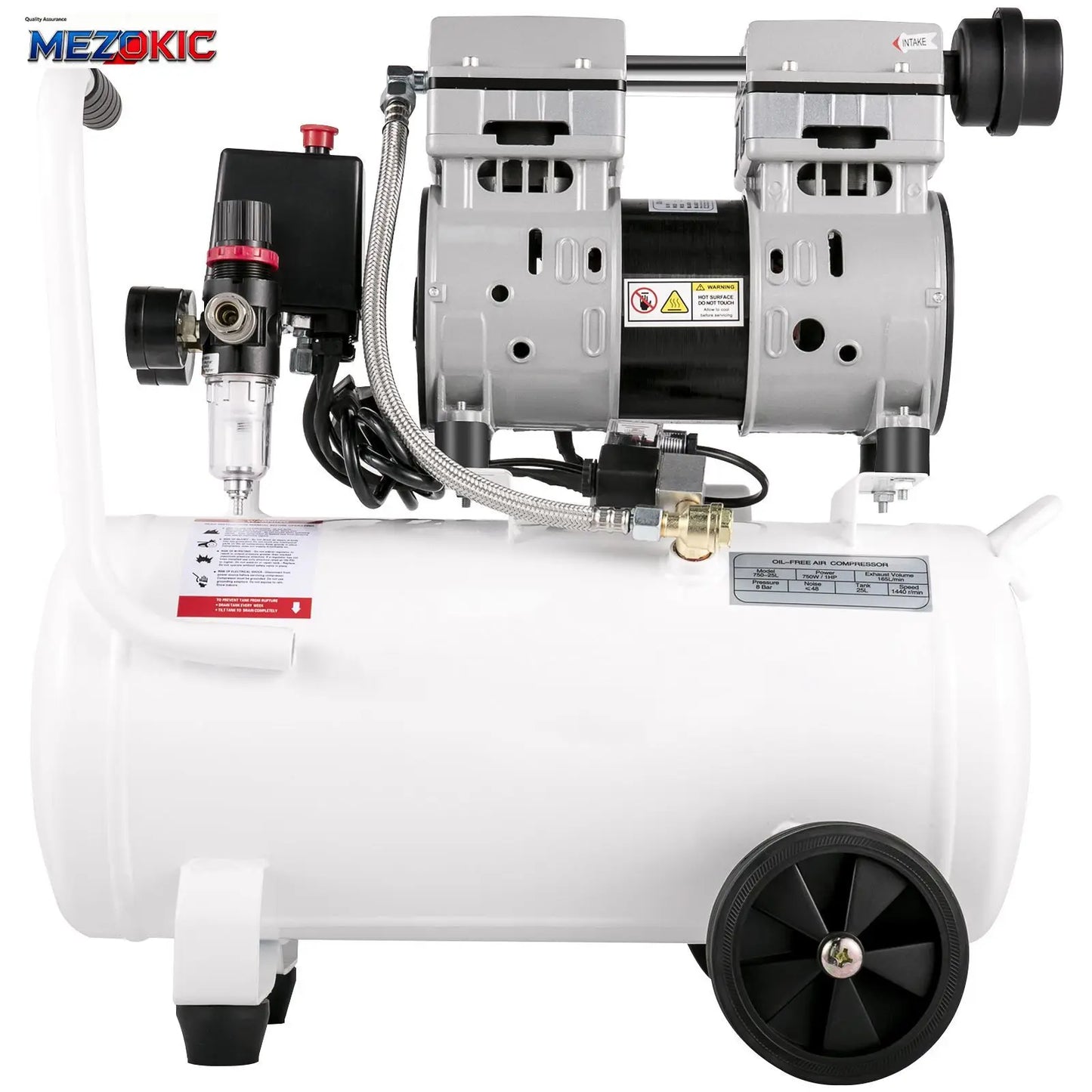6.6 Gallon Quiet Pancake Air Compressor 115 PSI