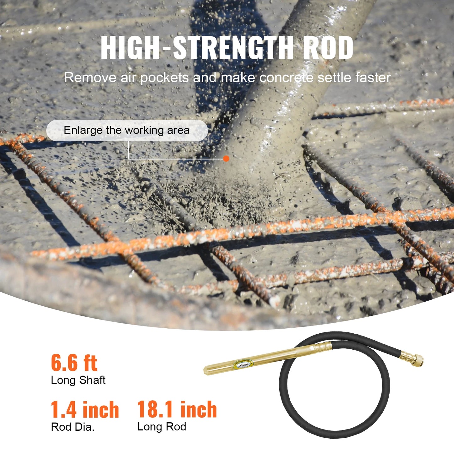 800W Concrete Vibrator 13000 VPM - Pencil Type