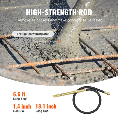800W Concrete Vibrator 13000 VPM - Pencil Type