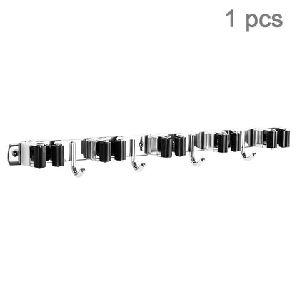 4-Hook Adhesive Broom & Mop Wall Organizer