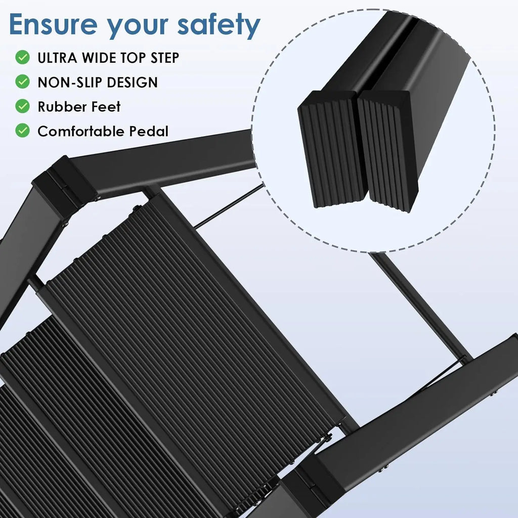 2-3-4 Step Ladder Aluminum Lightweight Folding Step Stool Wide Anti-Slip Pedal 150kg load Household Office Portable Stepladder