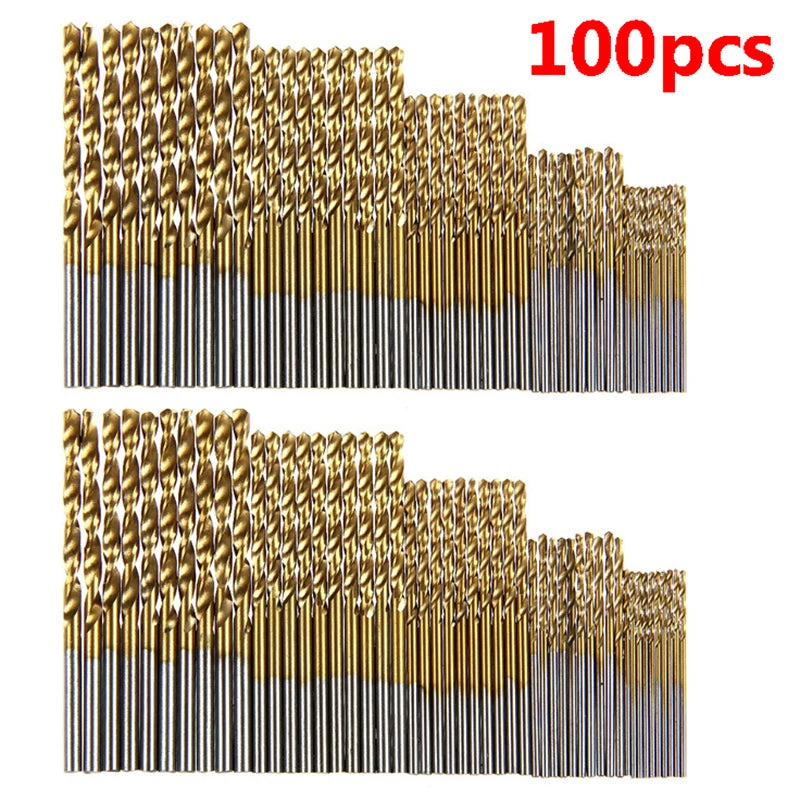 Titanium Coated HSS Drill Bit Set (50/100 Pcs)