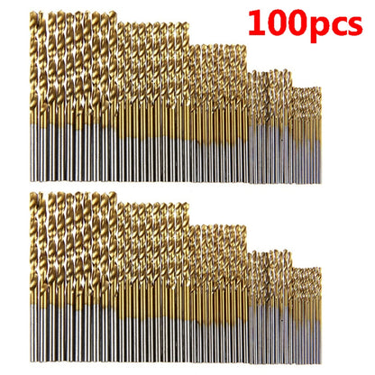 Titanium Coated HSS Drill Bit Set (50/100 Pcs)