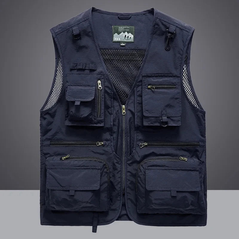Men's Tactical Photographer Vest - Multi-Pocket Mesh