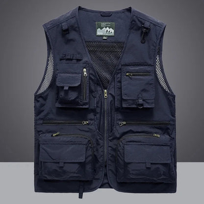 Men's Tactical Photographer Vest - Multi-Pocket Mesh