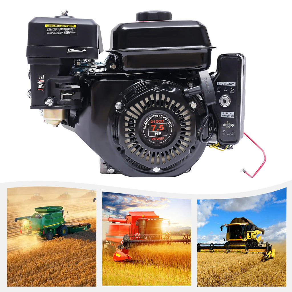 4 Strokes 212cc 7.5HP Gas Engine with Electric Start Upgrade Version For Go Kart Pressure Washers Log Splitters