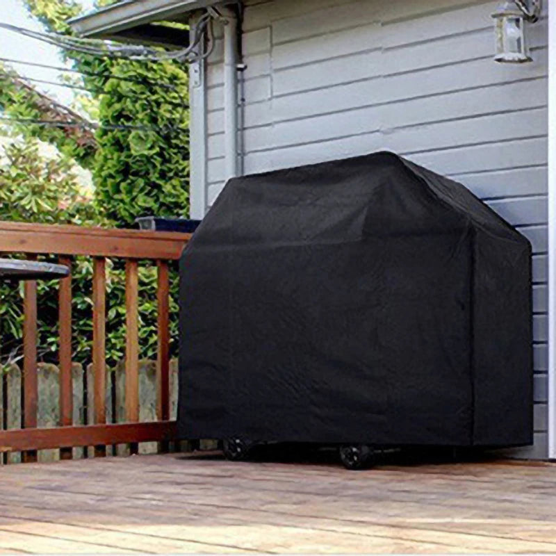Black Waterproof BBQ Cover Outdoor Barbecue Protection Heavy Duty Anti Dust Rain Barbeque Gas Grill Protective Cover SKFJ001