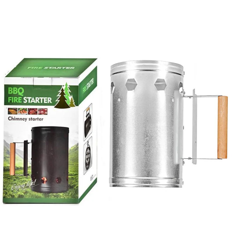 Camping Barbecue Can Charcoal Barrel Carbon Stove Charcoal Lighter Chimney Quick Fire Coal Starter Can Lighting Barrel