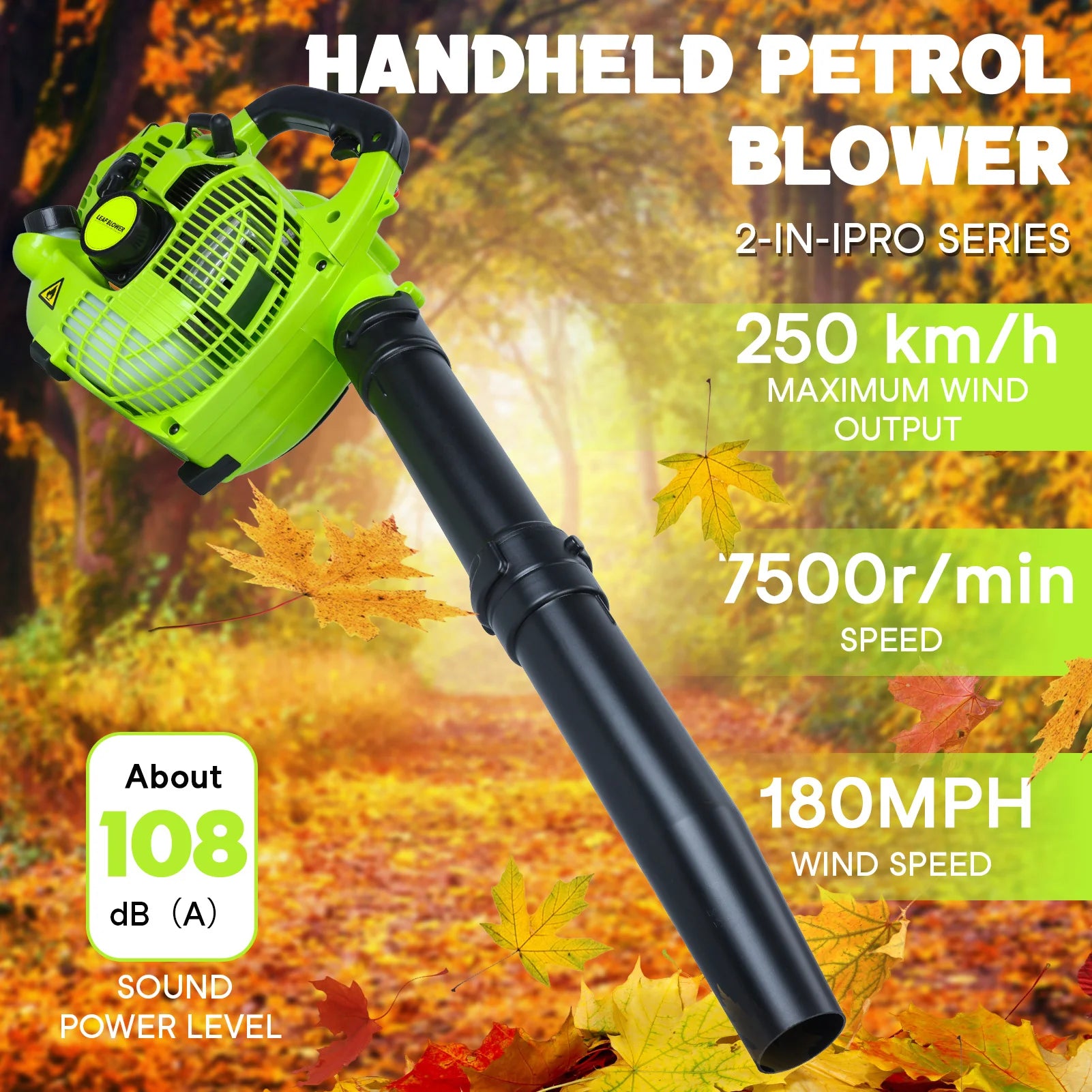 2-Stroke Handheld Leaf Blower, Gas Powered Leaf Blower, 26cc Handheld Gas Blower, Powerful Clearing Blower for Lawn Care