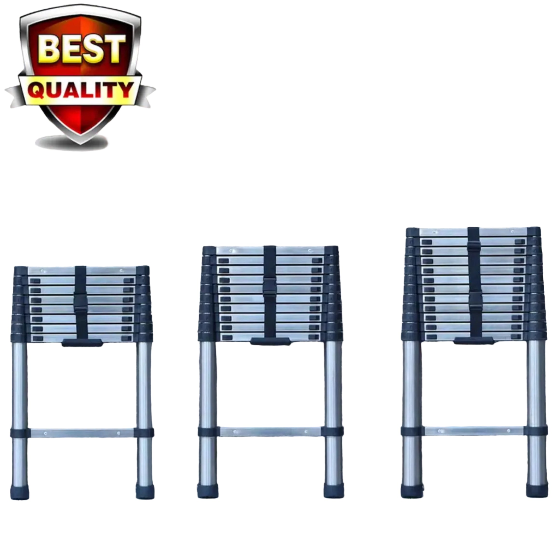 Ladders Extendable Telescopic 2.6M-5M Heavy Duty Multi Purpose Straight Loft Ladder Portable Folding Stainless Steel Ladder Tool