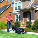 Self Propelled Lawn Mower Yard Force Briggs Stratton 150cc Engine 22-inch Deck 3-in-1 Mulch Bag Side Discharge 12-inch Wheels