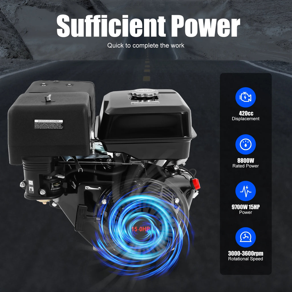 420CC 4-Stroke 15HP Gasoline Motor Engine Single Cylinder Motor Air Cooling System