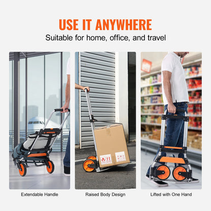 Folding Hand Truck 176-309 lbs with Telescoping Handle