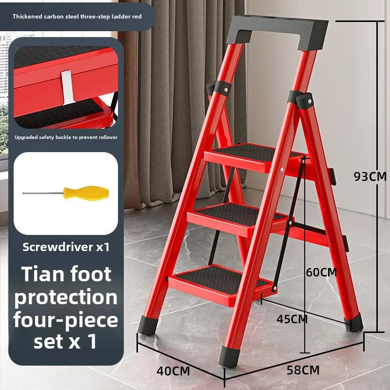 Home ladder stool folding zigzag ladder anti slip pedal ladder indoor and outdoor multifunctional portable ladder