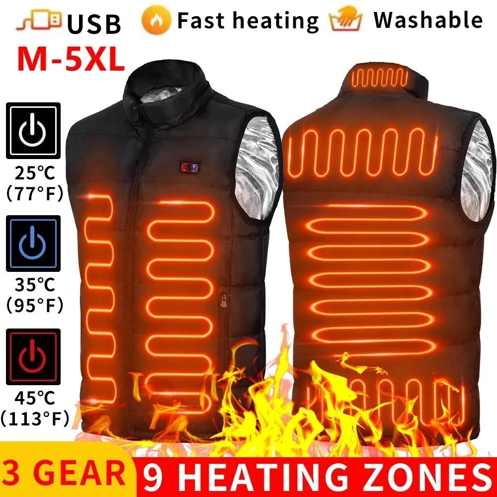 Heated Jacket 9-Zone USB Graphene for Men & Women