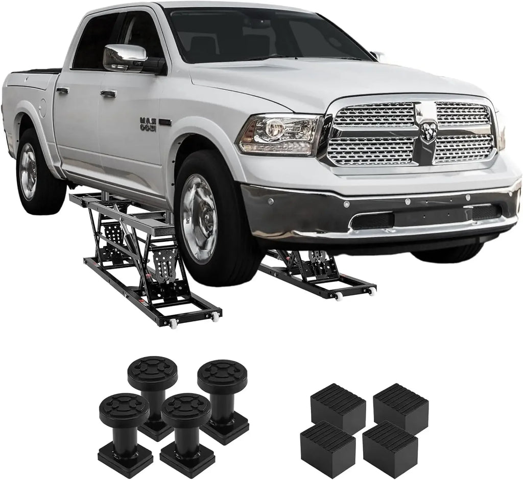 Heavy-Duty Carbon Steel Truck Lift with 120V Power Unit, Portable Car Lift - 7,000 LBS Capacity, 26.8" Max. Height
