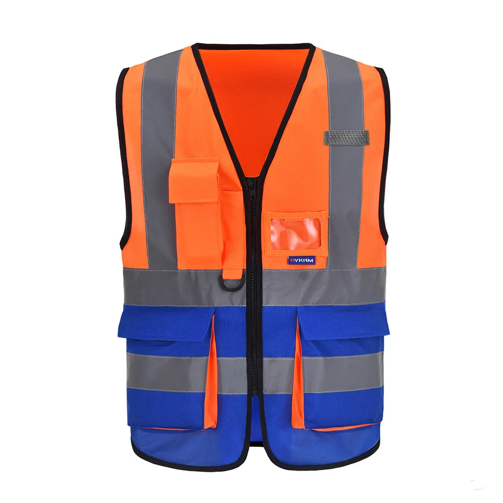 Hi-Vis Reflective Vest with Zip Pocket - Custom Logo