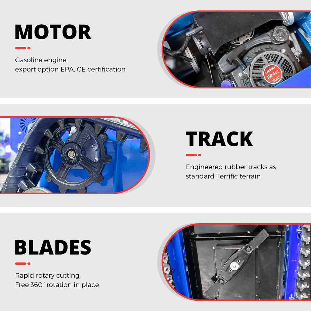 R550 Smart Remote Lawn Mower, 170KG Heavy Machine, 45° Climb Capability, Long Runtime, CE Certified