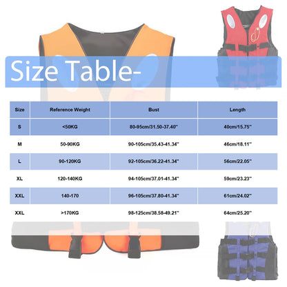 Adult Kayak Life Vest - High Buoyancy Swim Jacket