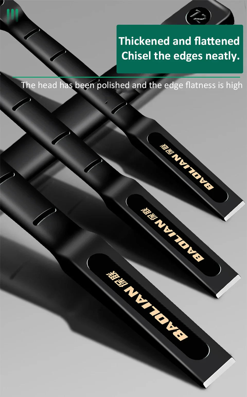6/8/10/12 Inch Chrome Vanadium Steel Stone Flat Chisel With Hand Guard Construction Cement Masonry Concrete Engraving Cut Tool