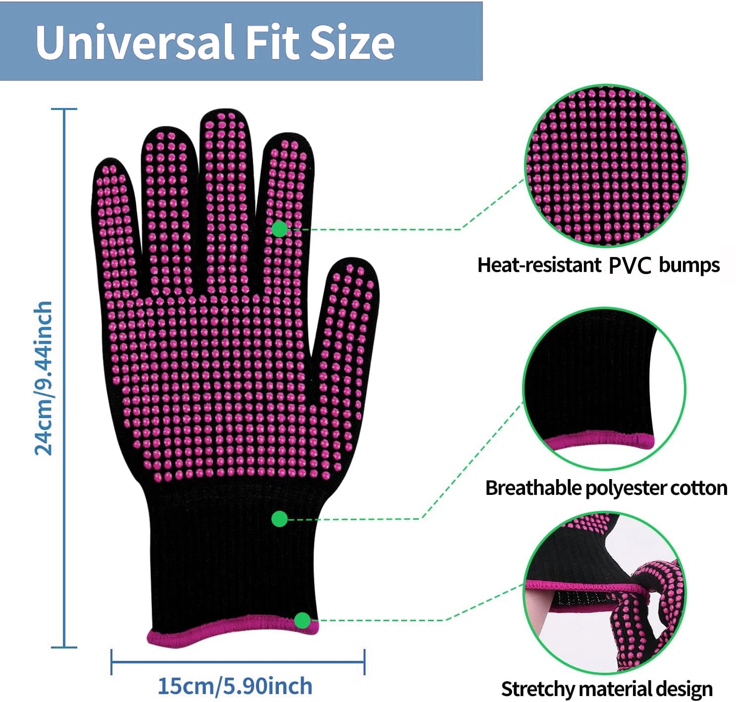 1 Pair Barbecue Anti-scald Gloves Heat Resistant BBQ Oven Gloves Kitchen Fireproof Anti-slip Gloves For Kitchen, Grill, Camping