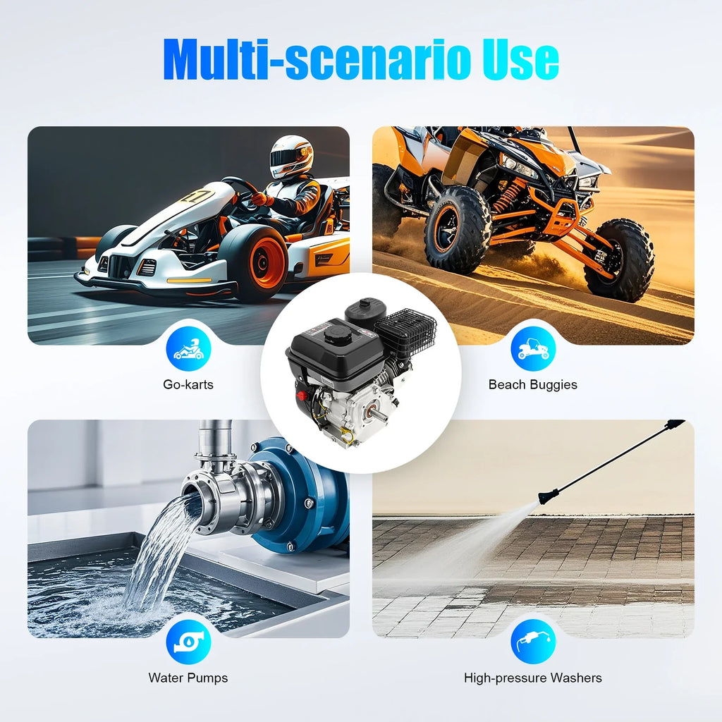 7.5hp 4-Stroke Gasoline Engine 212CC Standing Motor Single Cylinder 3600rpm Air Cooling Recoil Starting for Industrial/Kart