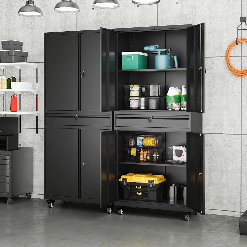 Rolling Garage Cabinet with Locking Doors & Drawer